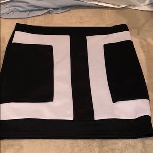 Black and white mini skirt